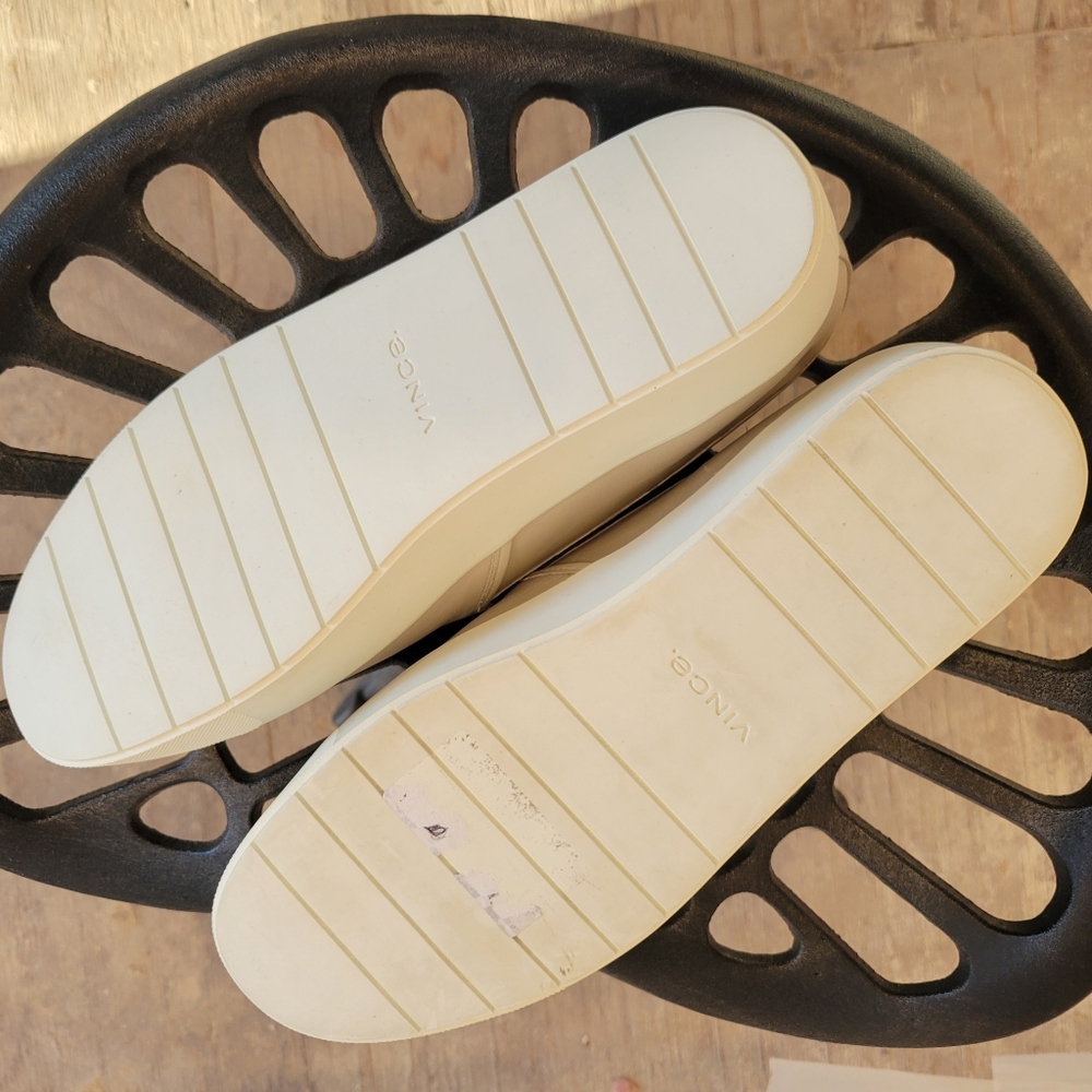 Vince Brenden Leather Slip-on Sneaker Loafers Shoes 11 Designer Luxury White - Picture 8 of 8